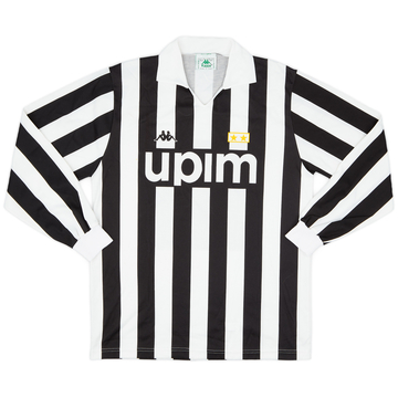 1989-90 Juventus Basic Home L/S Shirt - 9/10 - (XL)