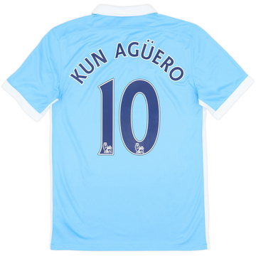 2015-16 Manchester City Home Shirt Kun Aguero #10 - 7/10 - (M)