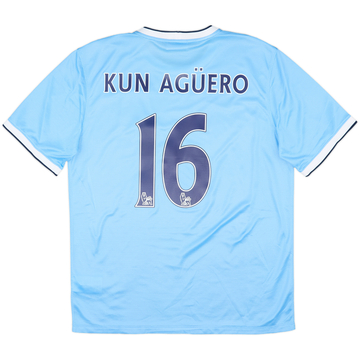 2013-14 Manchester City Home Shirt Kun Aguero #16 - 8/10 - (L)