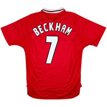 1997-00 Manchester United CL Shirt Beckham #7 - 8/10 - (L)