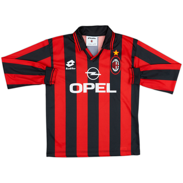 1996-97 AC Milan Home L/S Shirt - 10/10 - (XL.Boys)