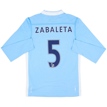 2011-12 Manchester City Home L/S Shirt Zabaleta #5 - 7/10 - (XL.Boys)