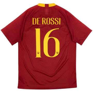 2018-19 Roma Home Shirt De Rossi #16 - 8/10 - (M)