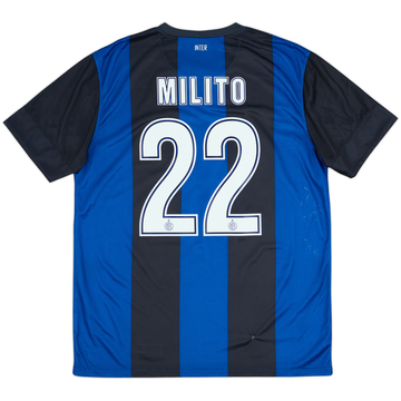2012-13 Inter Milan Home Shirt Milito #22 - 5/10 - (L)
