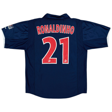 2001-02 Paris Saint-Germain Home Shirt Ronaldinho #21 - 4/10 - (M)