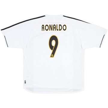 2003-04 Real Madrid Home Shirt Ronaldo #9 - 8/10 - (XL)