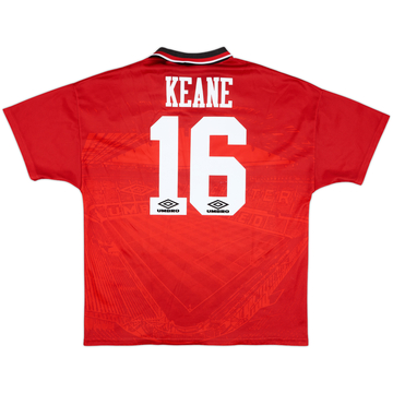 1994-96 Manchester United Home Shirt Keane #16 - 8/10 - (L)