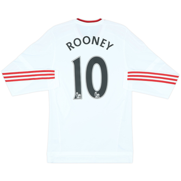 2015-16 Manchester United Player Issue Away L/S Shirt Rooney #10 (S/M)