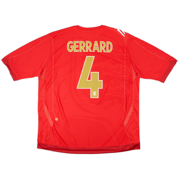 2006-08 England Away Shirt Gerrard #4 (XXL)