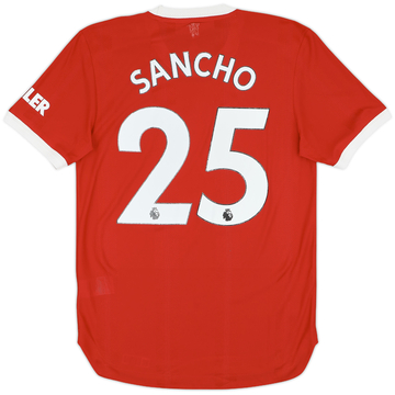 2021-22 Manchester United Authentic Home Shirt Sancho #25 - 6/10 - (S)