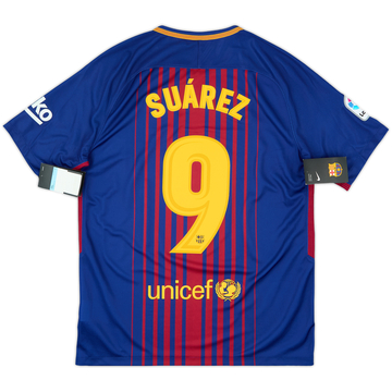 2017-18 Barcelona Home Shirt Suarez #9 (M)