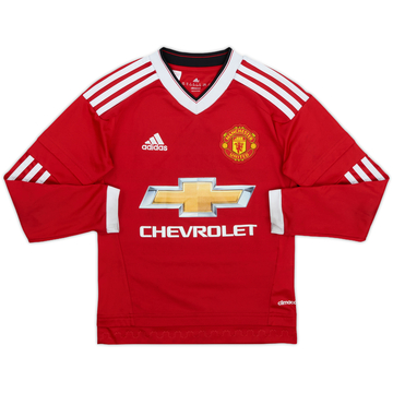 2015-16 Manchester United Home L/S Shirt - 6/10 - (S.Boys)