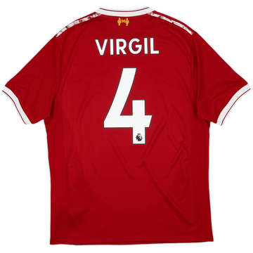 2017-18 Liverpool 125 Years Home Shirt Virgil #4 - 5/10 - (M)