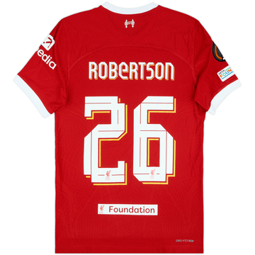 2023-24 Liverpool Match Issue Europa League Home Shirt Robertson #26