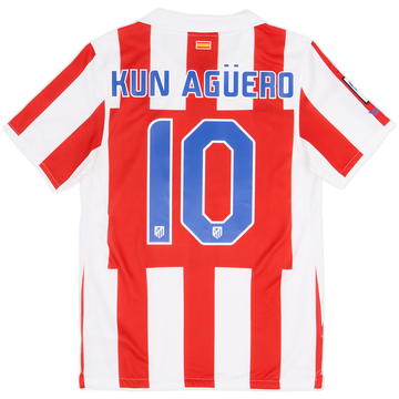 2009-10 Atletico Madrid Home Shirt Kun Aguero #10 - 6/10 - (S)