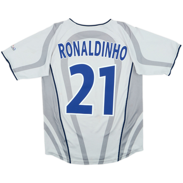 Camiseta de visitante del Paris Saint-Germain 2001-02 Ronaldinho #21 - 8/10 - (15-16 Años)
