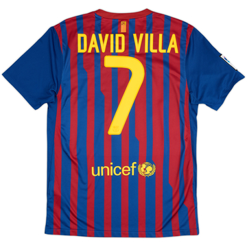 2011-12 Barcelona Home Shirt David Villa #7 - 8/10 - (S)