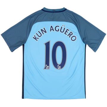 2016-17 Manchester City Home Shirt Kun Aguero #10 - 7/10 - (M)