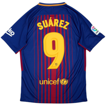 2017-18 Barcelona Home Shirt Suarez #9 - 5/10 - (S)