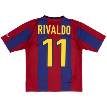 1998-00 Barcelona Basic Home Shirt Rivaldo #11 - 6/10 - (15-16 Years)
