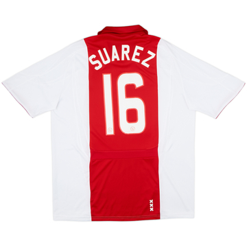 2007-08 Ajax Home Shirt Suarez #16 - 9/10 - (L)