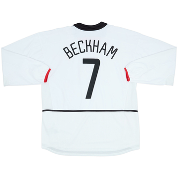 2002-03 Manchester United Away L/S Shirt Beckham #7 - 8/10 - (XL)
