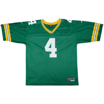 1997-00 Green Bay Packers Favre #4 Nike Home Jersey - 8/10 - (XL)