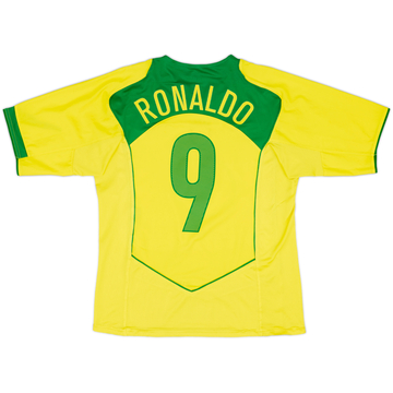 2004-06 Brazil Home Shirt Ronaldo #9 - 8/10 - (M)