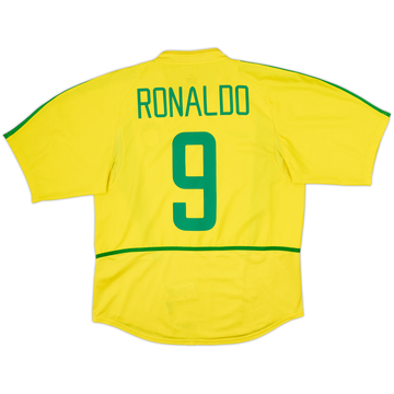 2002-04 Brazil Home Shirt Ronaldo #9 - 8/10 - (M)