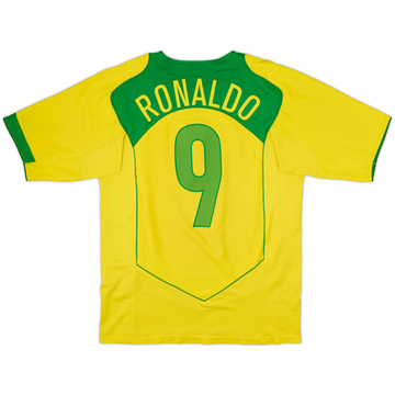 2004-06 Brazil Home Shirt Ronaldo #9 - 7/10 - (M)