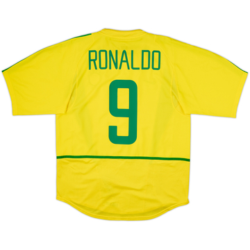 2002-04 Brazil Home Shirt Ronaldo #9 - 7/10 - (M)