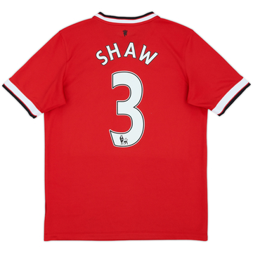 2014-15 Manchester United Home Shirt Shaw #3 - 7/10 - (XL.Boys)