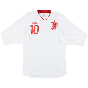 2012-13 England Home L/S Shirt Rooney #10 - 8/10 - (M)