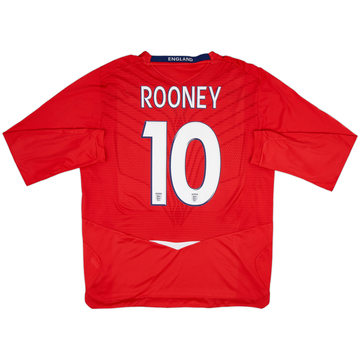 2008-10 England Away L/S Shirt Rooney #10 - 6/10 - (XL)