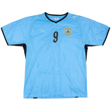 2008-10 Uruguay Home Shirt #9 (Suarez) - 5/10 - (L)