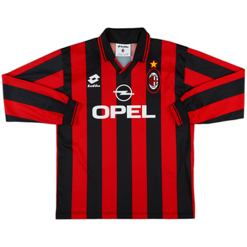 1996-97 AC Milan Home L/S Shirt - 10/10 - (XL.Boys)