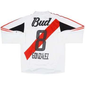2004-05 River Plate Home L/S Shirt Gonzalez #8 - 6/10 - (S)