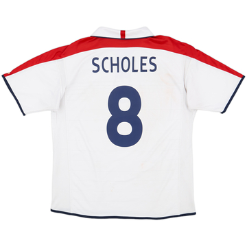 2003-05 England Home Shirt Scholes #8 - 6/10 - (XL)