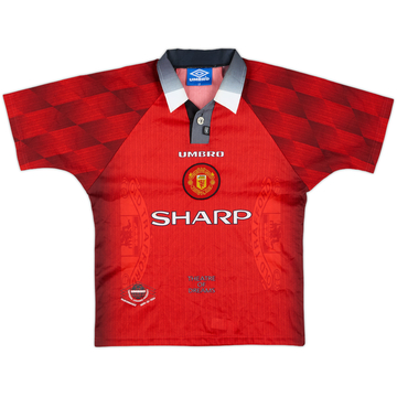 1996-98 Manchester United Home Shirt - 10/10 - (L.Boys)