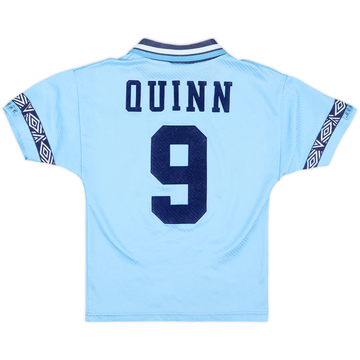 1993-95 Manchester City Home Shirt Quinn #9 - 8/10 - (S.Boys)