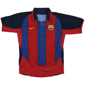 2003-04 Barcelona Home Shirt - 8/10 - (M.Boys)