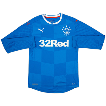 2016-18 Rangers Home L/S Shirt - 7/10 - (S)