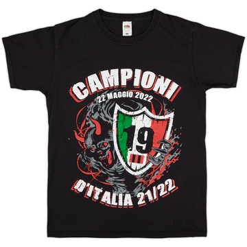 2021-22 AC Milan 'Champions' Cotton Tee - 9/10 - (S)