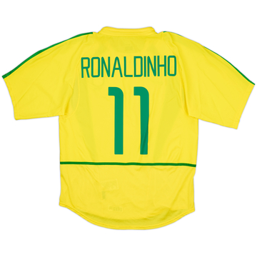 2002-04 Brazil Home Shirt Ronaldinho #11 - 8/10 - (M)