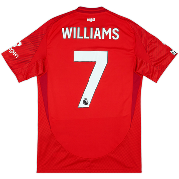 2024-25 Nottingham Forest Match Issue Home Shirt Williams #7