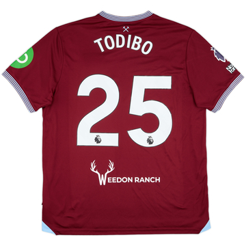 2025-26 West Ham Match Issue Home Shirt Todibo #25