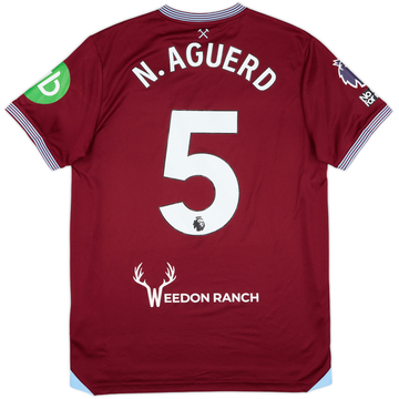 2025-26 West Ham Match Issue Home Shirt N.Aguerd #5