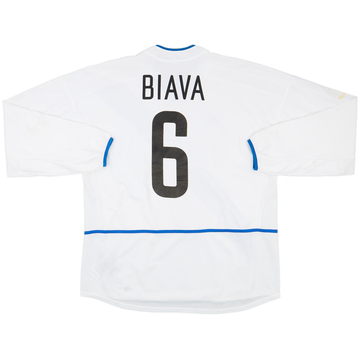 2002-03 Inter Milan Primavera Player Issue Away L/S Shirt Biava #6 - 4/10 - (XL)