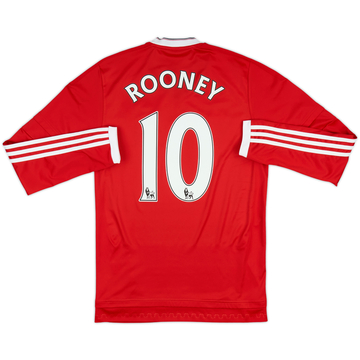 2015-16 Manchester United Home L/S Shirt Rooney #10 - 10/10 - (S)