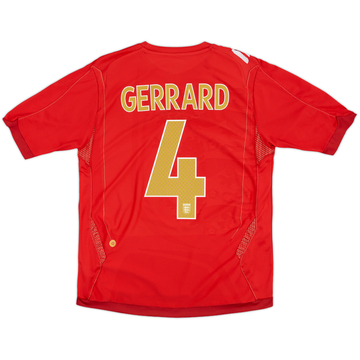 2006-08 England Away Shirt Gerrard #4 - 6/10 - (M)